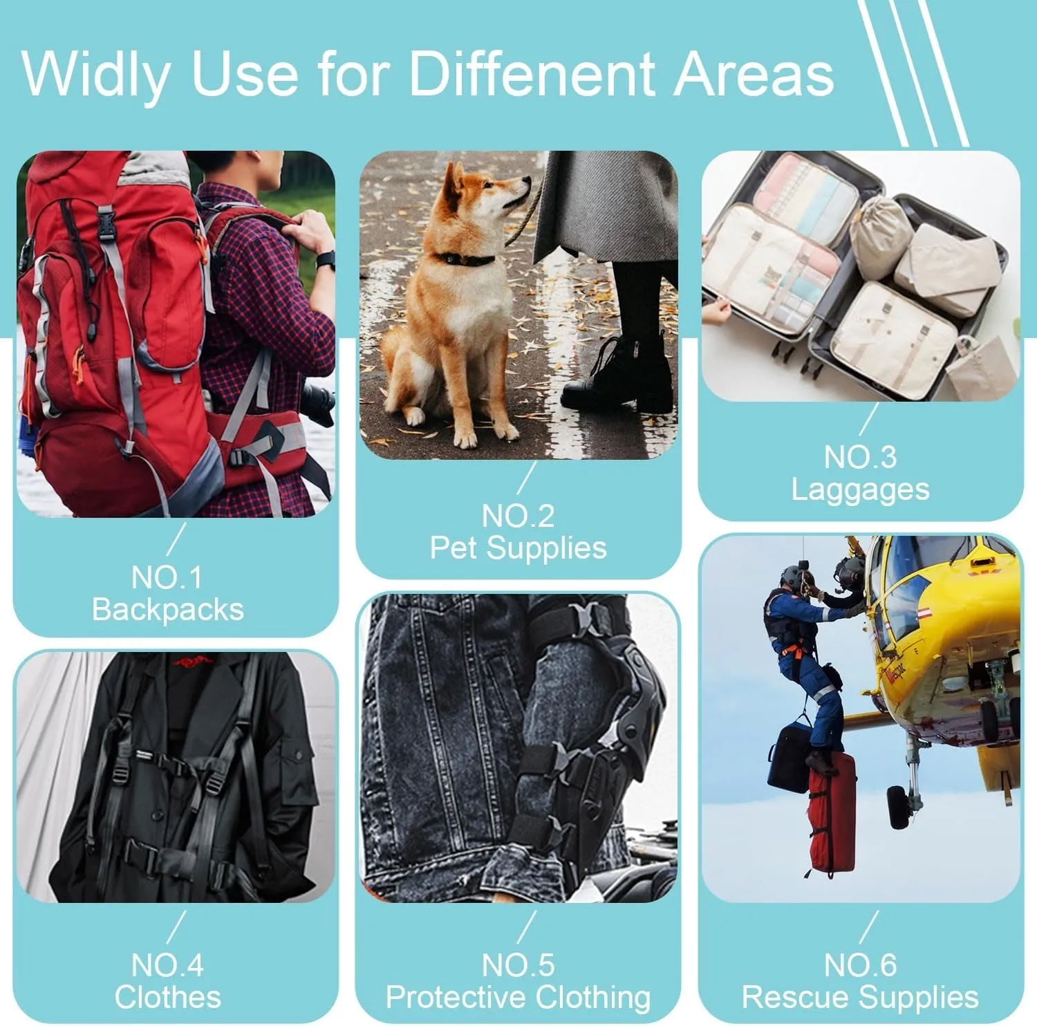 12 Pcs Ladder Slider Buckles 12 Pcs Tri Glide Slider for Backpack Strap Clips, Plastic Clips for Straps Adjuster, Backpack Clips for 1 Inch Webbing Strap.
