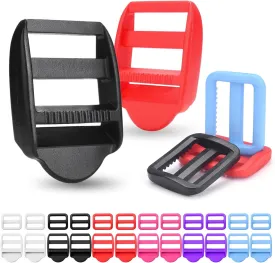 12 Pcs Ladder Slider Buckles 12 Pcs Tri Glide Slider for Backpack Strap Clips, Plastic Clips for Straps Adjuster, Backpack Clips for 1 Inch Webbing Strap.
