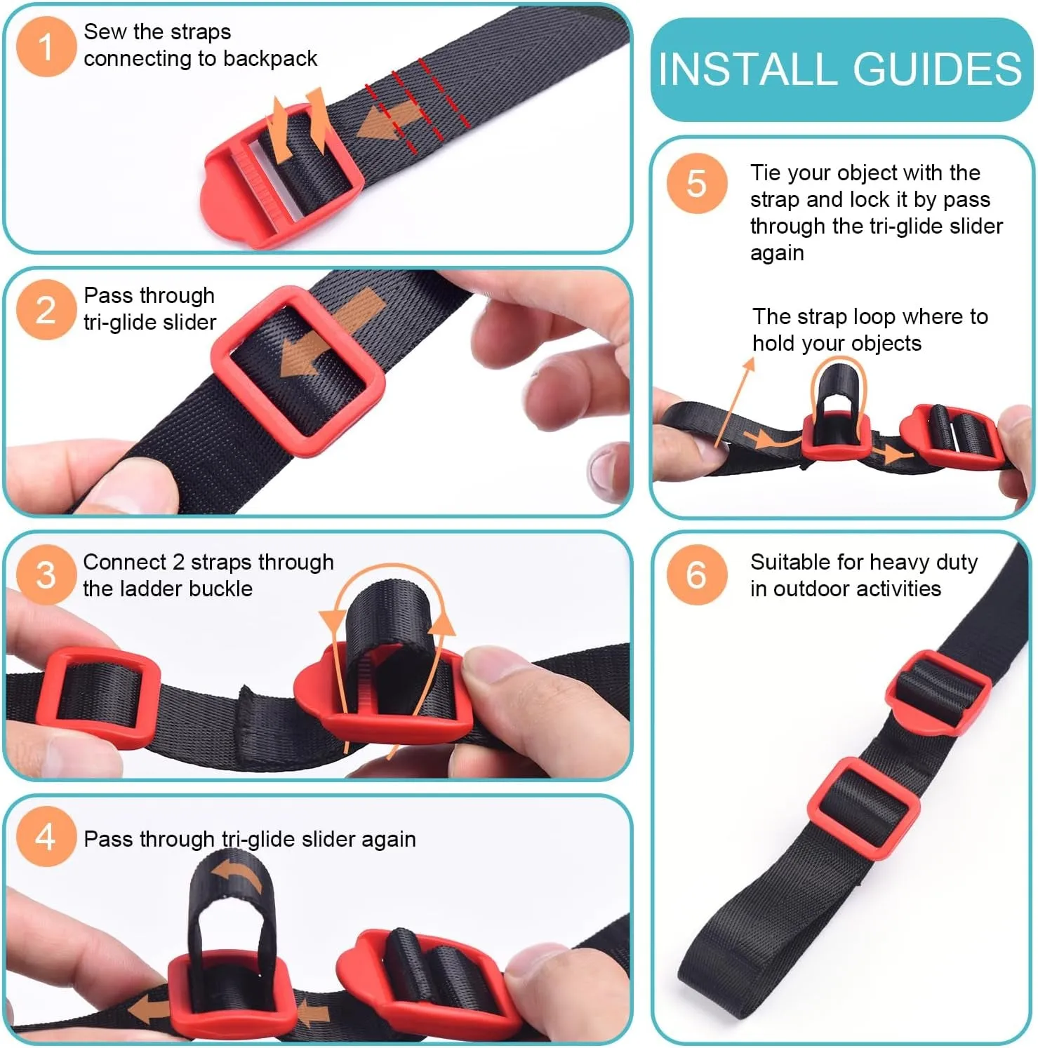 12 Pcs Ladder Slider Buckles 12 Pcs Tri Glide Slider for Backpack Strap Clips, Plastic Clips for Straps Adjuster, Backpack Clips for 1 Inch Webbing Strap.