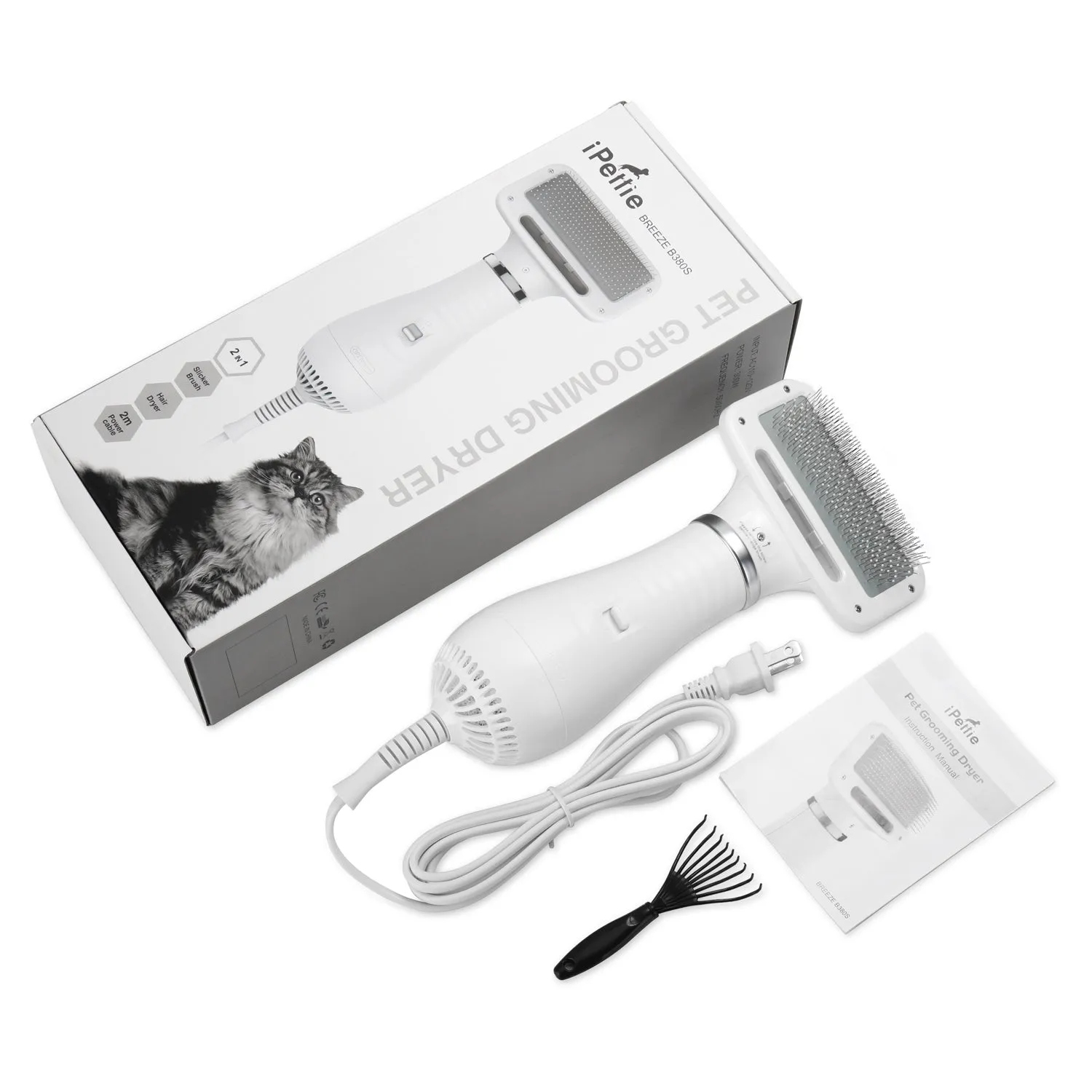 2-in-1 Pet Grooming Hair Dryer with Brush