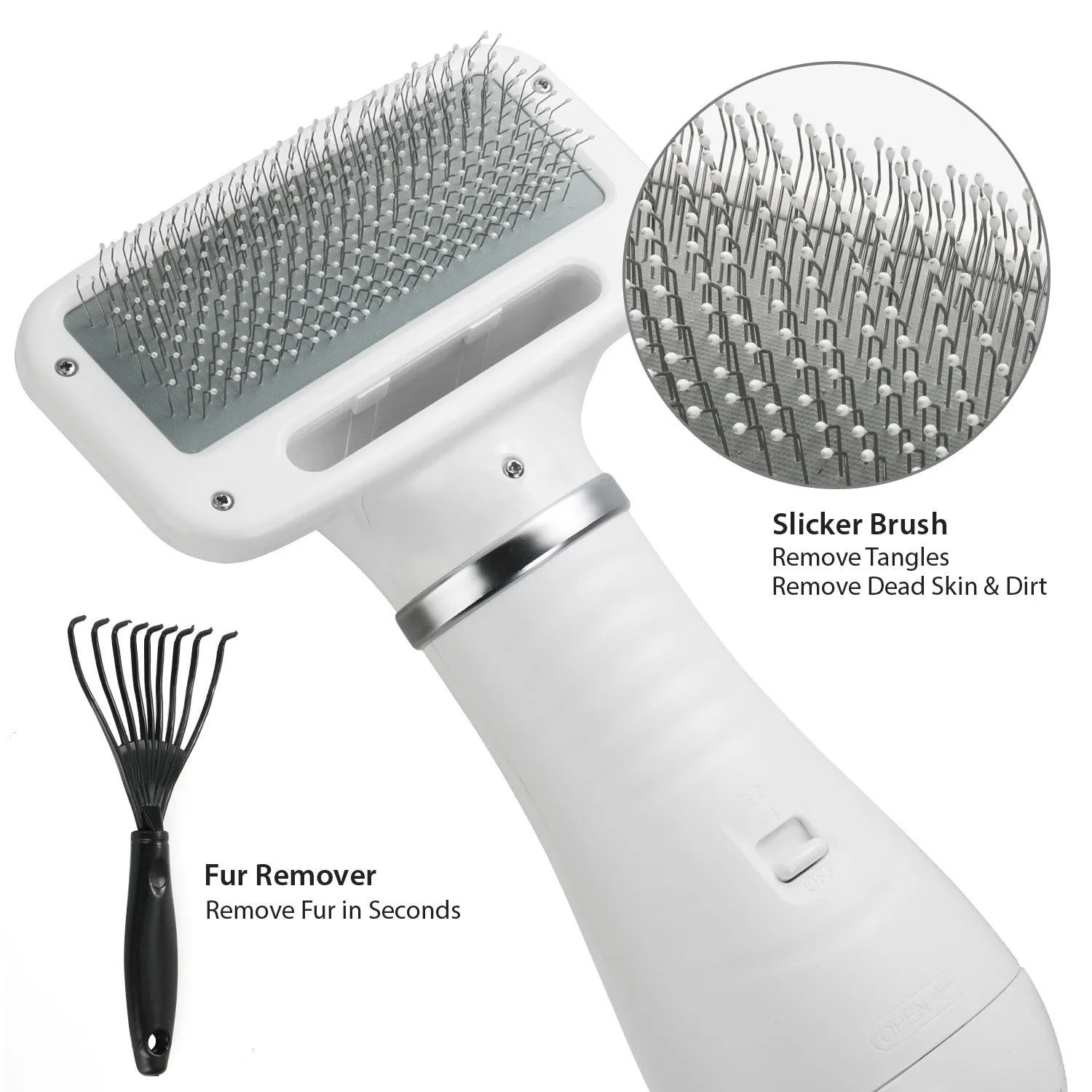 2-in-1 Pet Grooming Hair Dryer with Brush