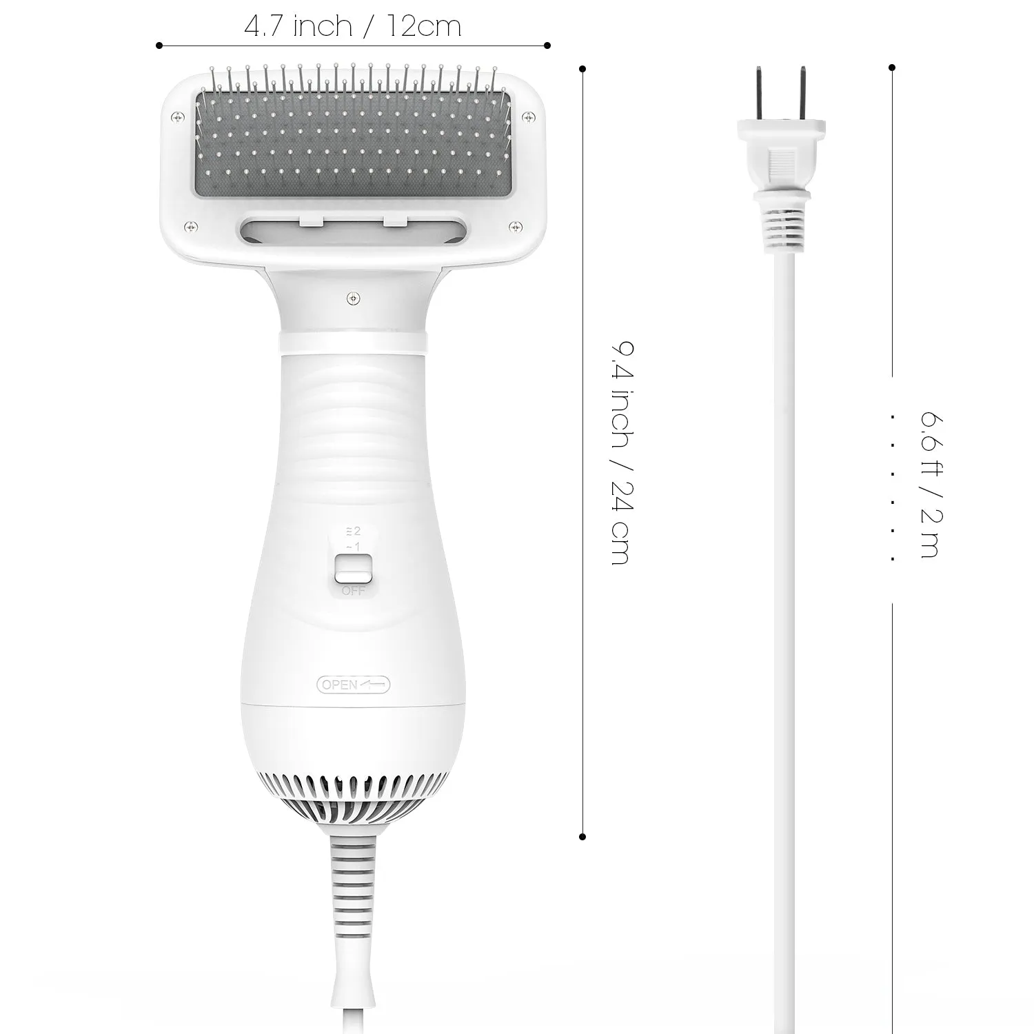 2-in-1 Pet Grooming Hair Dryer with Brush