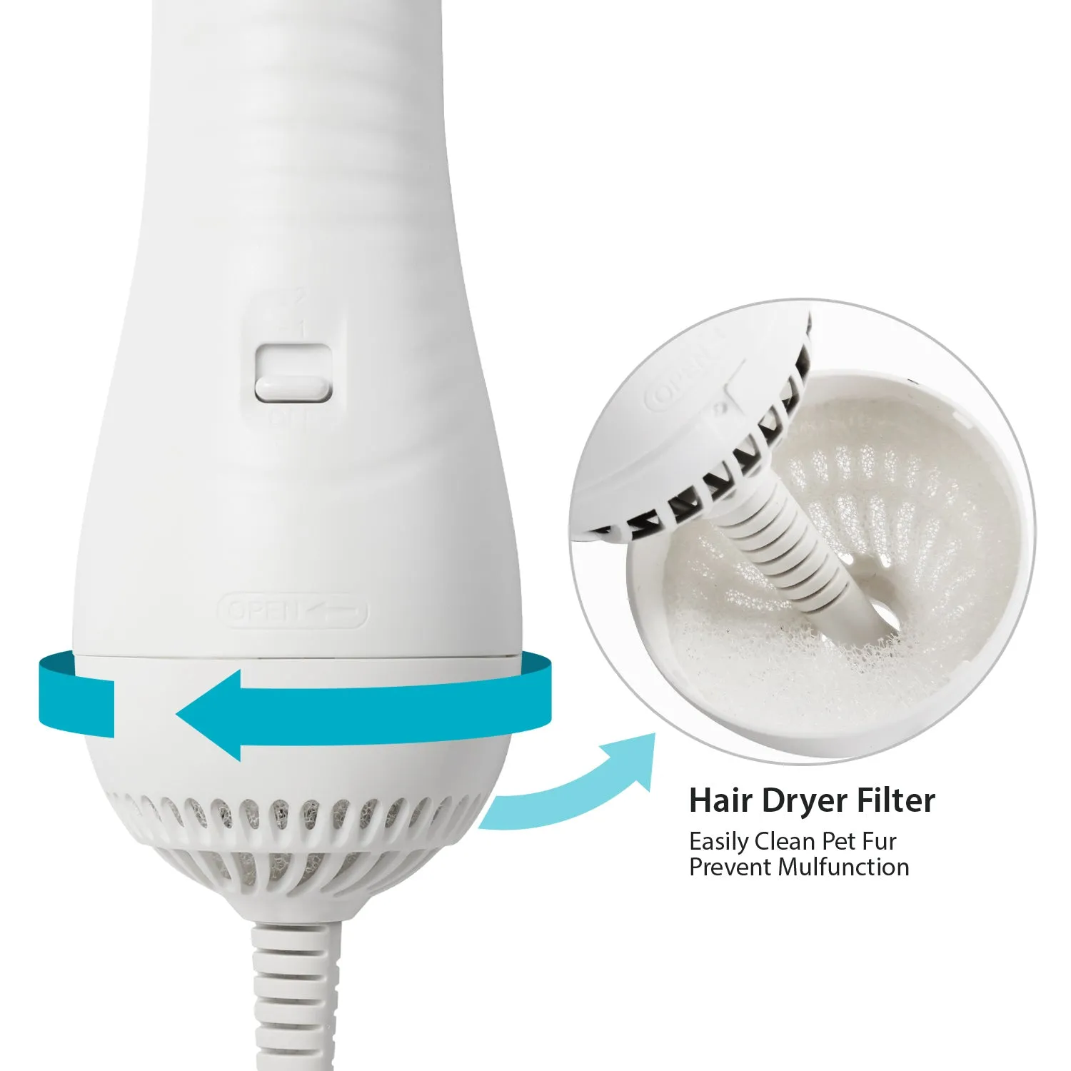 2-in-1 Pet Grooming Hair Dryer with Brush