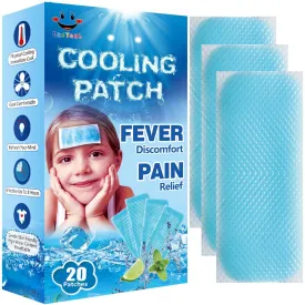 20 Sheets EasYeah Kid Fever Patches for Kids Fever Discomfort & Pain Relief, Cooling Relief Fever Reducer, Soothe Headache Pain, Pack of 20 Blue 20 Count (Pack of 20)