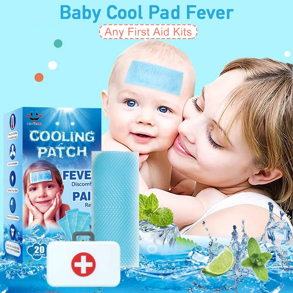 20 Sheets EasYeah Kid Fever Patches for Kids Fever Discomfort & Pain Relief, Cooling Relief Fever Reducer, Soothe Headache Pain, Pack of 20 Blue 20 Count (Pack of 20)