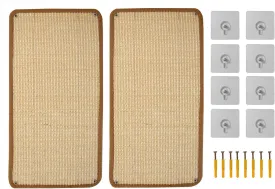 2PCS 21.7"x11" Cat Scratch Mat Wall Mounted Scratching Pads,Cat Scratch Rug,Sisal Floor Scratcher (Beige-2 Pack)