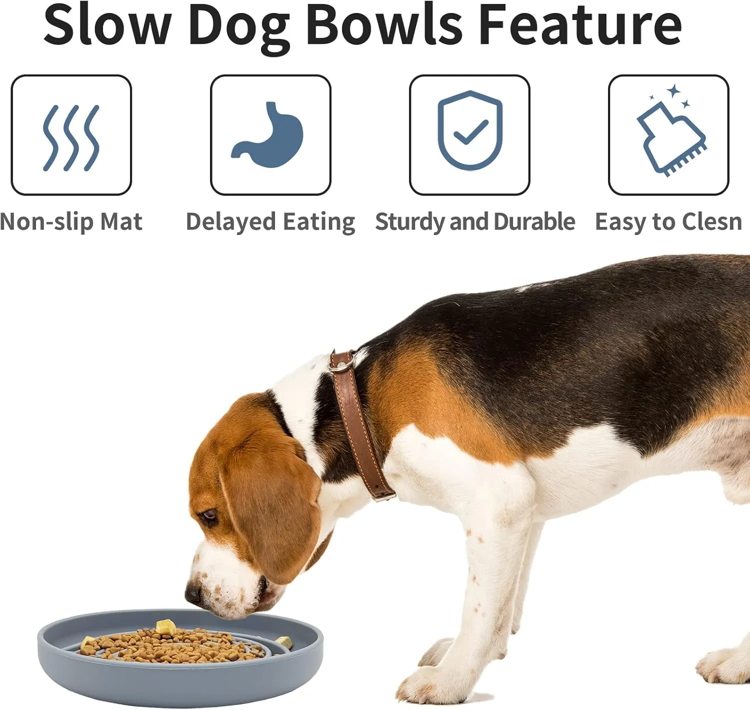 2PCS Slow Feeder Dog Bowl, Slow Feeding Bowls Non-Slip Puppy Puzzle Food Dish with Suction Cup Durable Silicone Dog Slow Feeder Bowl for Medium to Large Pet Dogs Cats (Pink)