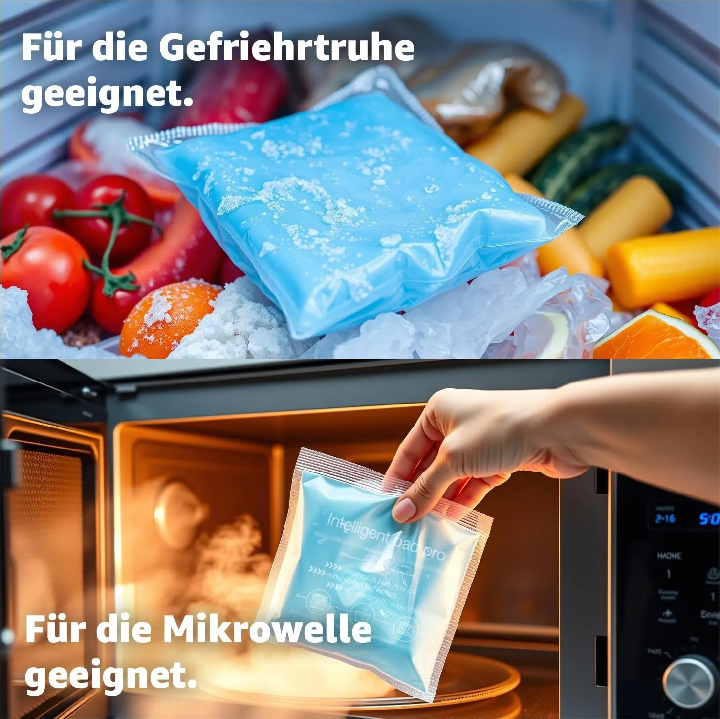 3 pieces - cooling pads - MADE IN GERMANY - gel blue, 16x16 cm - cool & cold compress - heat pads & cold packs - cooling pads - for wisdom teeth, pain & fever - children & adults 3x pieces