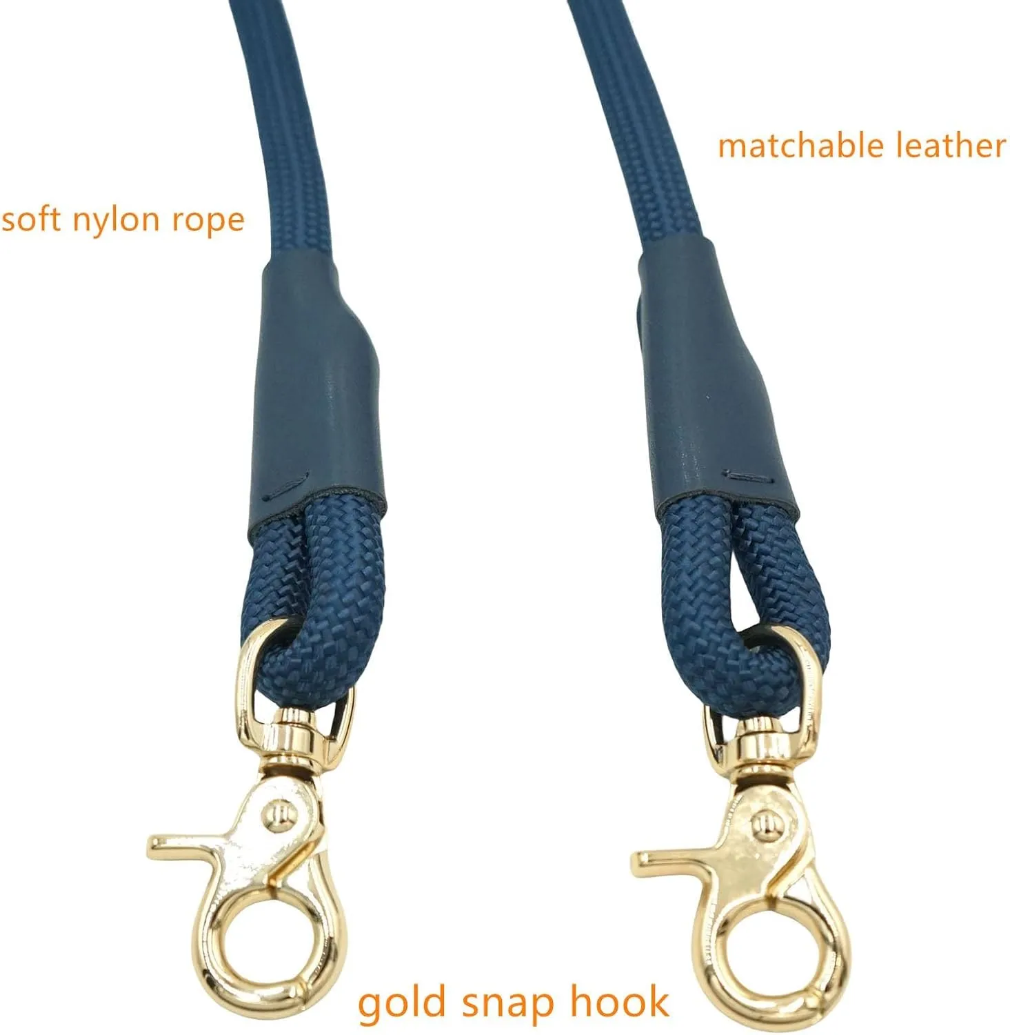 5FT Nylon Rope Dog Leash with Poop Bag Holder, Heavy Duty Snap Dog Leash, Soft Handle Rope Leash for All Breeds (Air blue, 5FTx10MM)