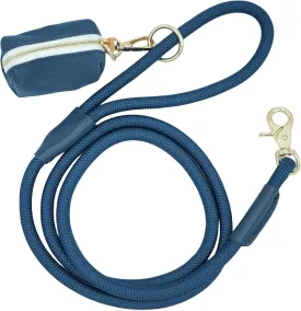 5FT Nylon Rope Dog Leash with Poop Bag Holder, Heavy Duty Snap Dog Leash, Soft Handle Rope Leash for All Breeds (Air blue, 5FTx10MM)
