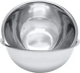 8 Quart, Set of 2, Mixing Bowls, Stainless Steel, Professional Chef, Commercial Kitchen, 13.25 Inches Diameter, Flat Base