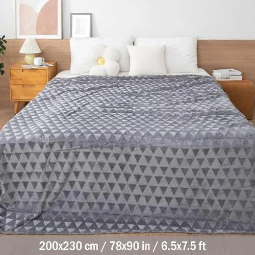 AC Fleece Blanket Queen, Grey