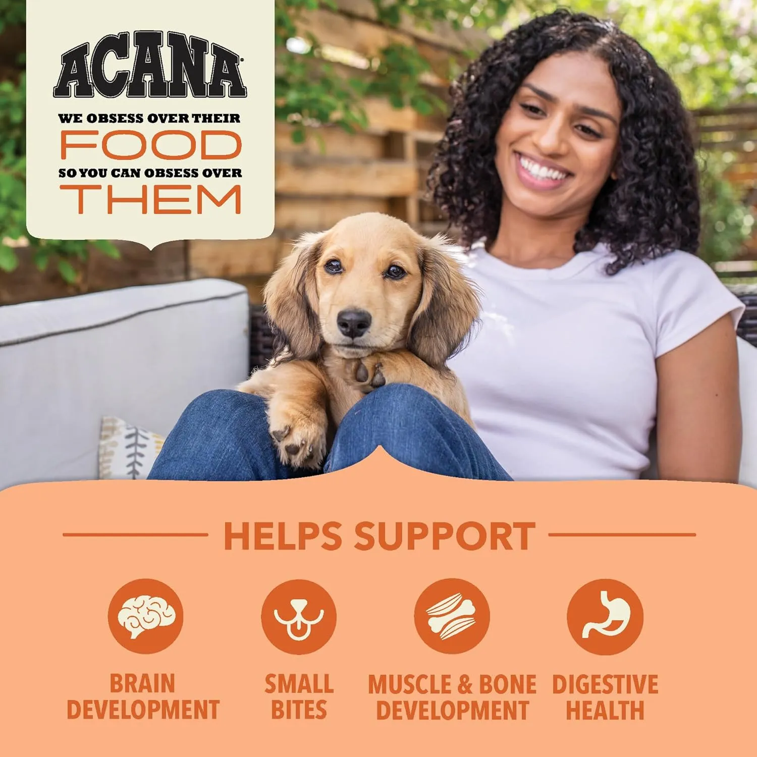 ACANA Wholesome Grains Dry Dog Food, Puppy Recipe, Real Chicken, Eggs and Turkey Dog Food Recipe, 4lb