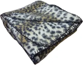 Anico Cozy Polar Fleece Blanket  50" x 60" Leopard Print Throw, Ultra Soft Animal Print Blanket
