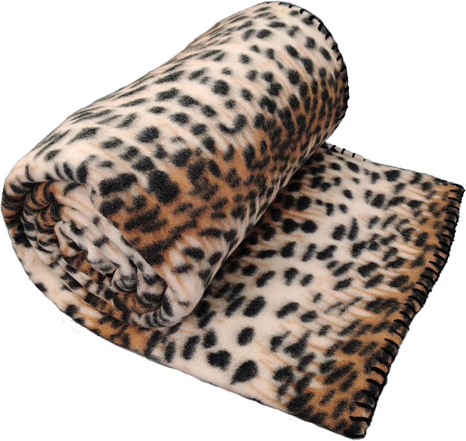 Anico Cozy Polar Fleece Blanket  50" x 60" Leopard Print Throw, Ultra Soft Animal Print Blanket