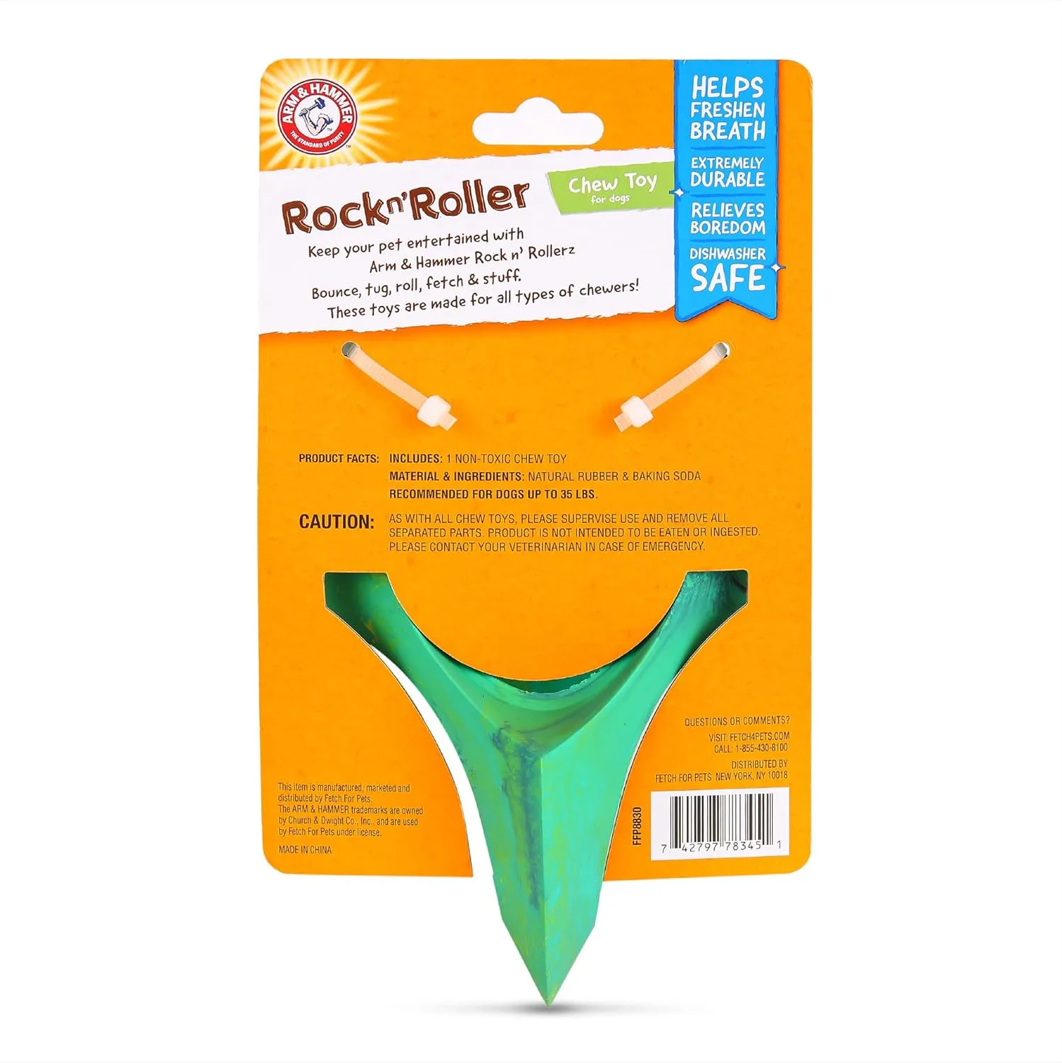 Arm & Hammer for Pets Rock-N-Roller Stuffable Dental Chew Toy for All Breed Sizes, Perfect Fit for Tennis Ball, Dog Chew Toy for the Toughest Chewers, Reduces Plaque & Tartar