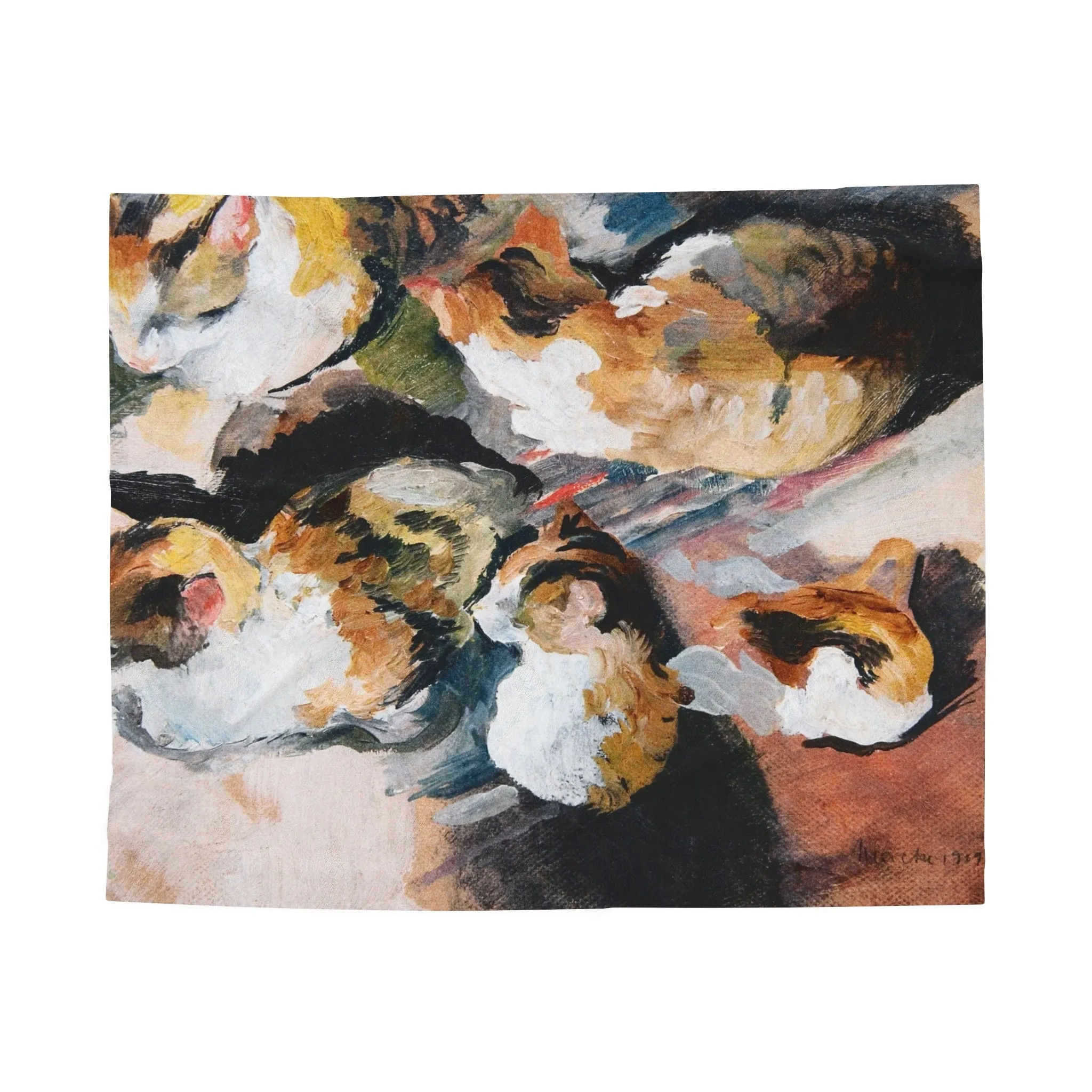August Macke Cat Art Print Throw Blanket