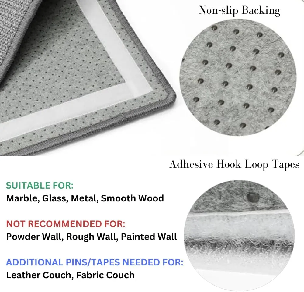 Boho Sisal Cat Scratcher Mat with Adhesive Strips (Scratch Protector for Carpet, Sofa, Wall, Corner Furniture), Durable and Shedding-Resistant Cat Scratching Surface (13x21.7 inch, Fishbone)
