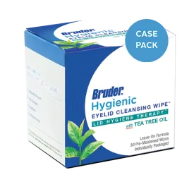 BRUDER Hygienic Eyelid Cleansing Wipes with Tea Tree Oil (Case of 12)