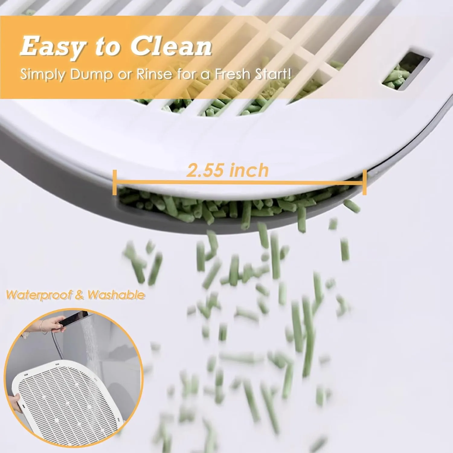 Cat Litter Mat Litter Trapping Mat,19.29"14.96",Double-layer Cat Litter Box Mat for Floor,XL Litter Matt for Kitty,Mat Catcher,Waterproof,Washable,Easy Clean,Less Waste(Grey)
