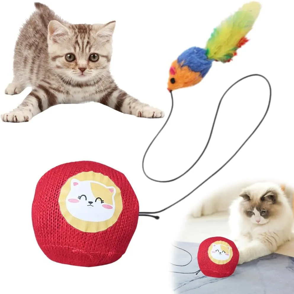Cat Toy, Upgrade Interactive Cat Toys Ball with Motion Sensor, Automatic Cats Ball with Mouse Indoor Toy (with Silent Cover)