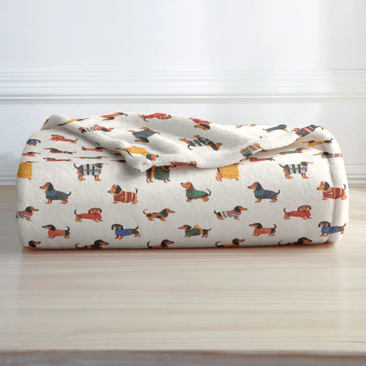 Dachshund Shineful Fleece Blanket Dachshund pattern