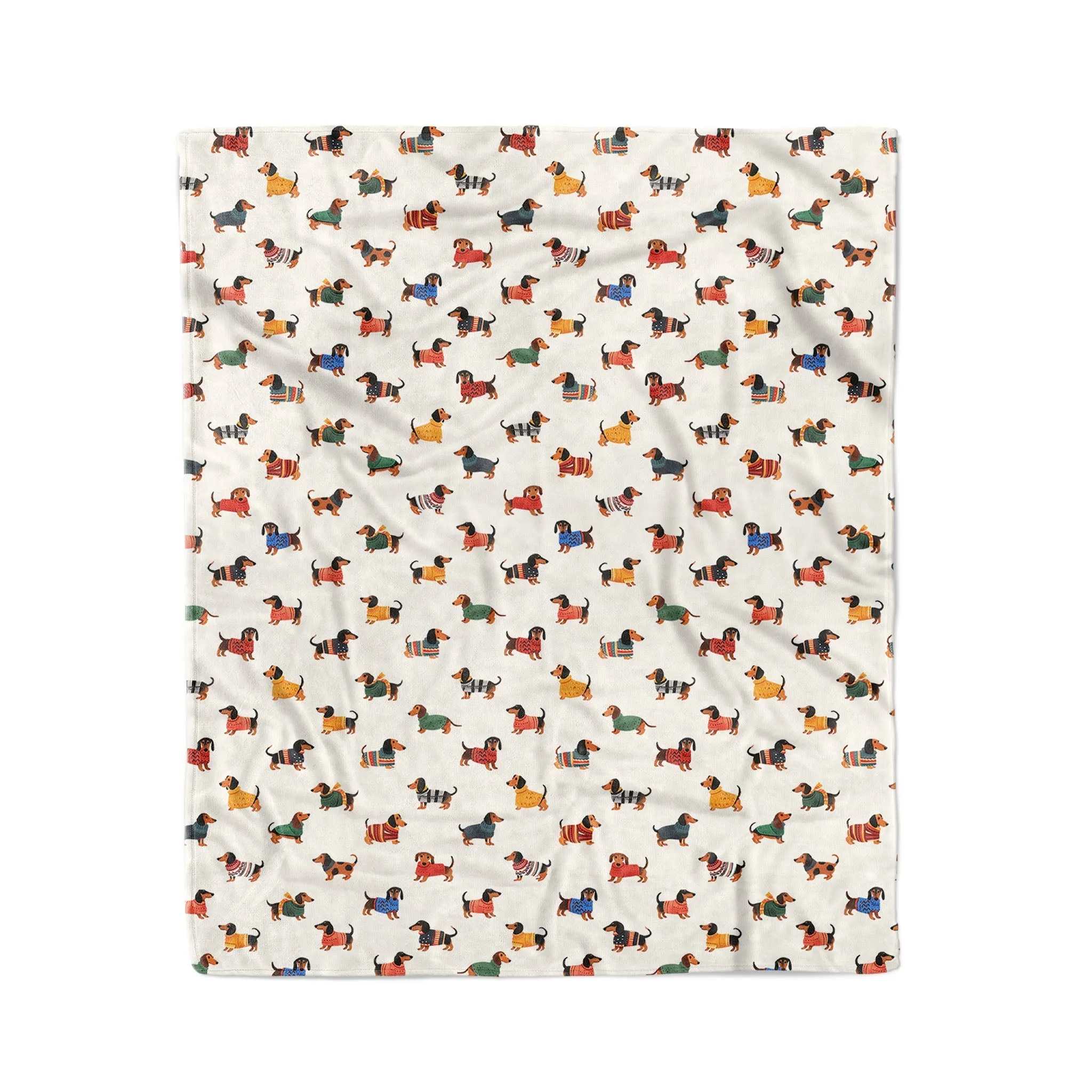 Dachshund Shineful Fleece Blanket Dachshund pattern