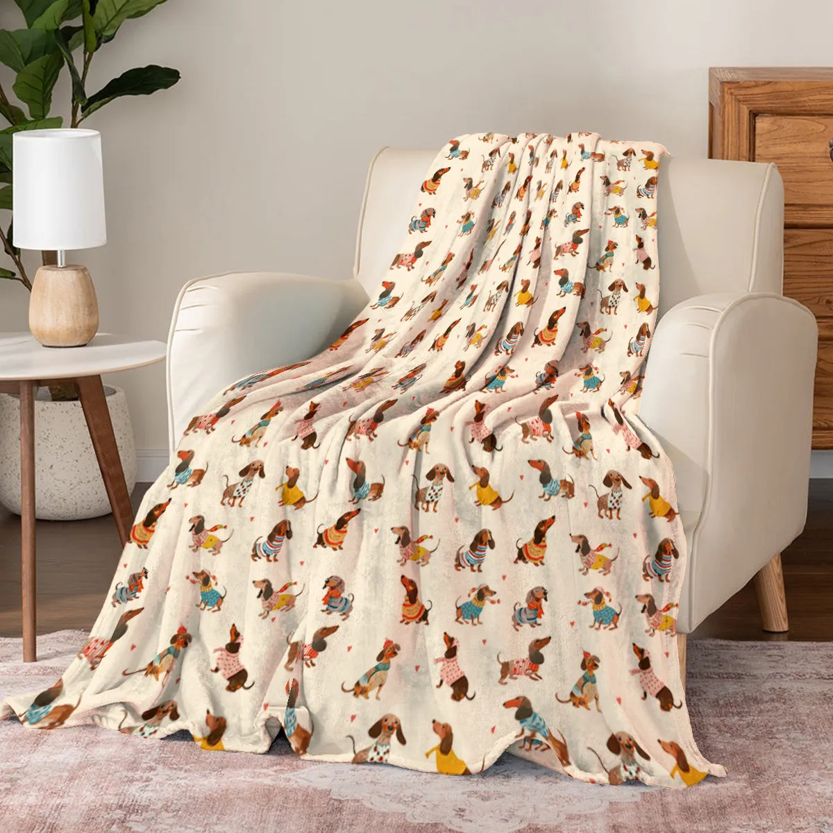 Dachshund Shineful Fleece Blanket Style Wiener