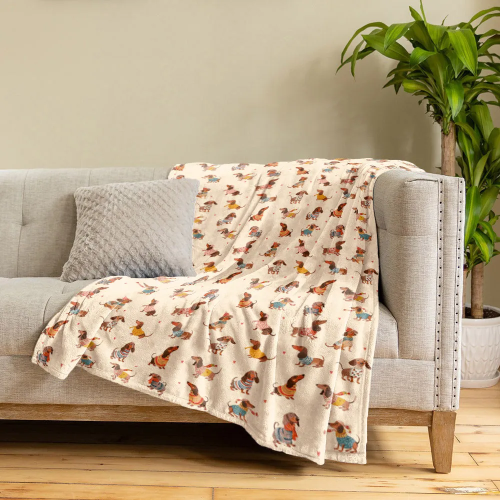 Dachshund Shineful Fleece Blanket Style Wiener