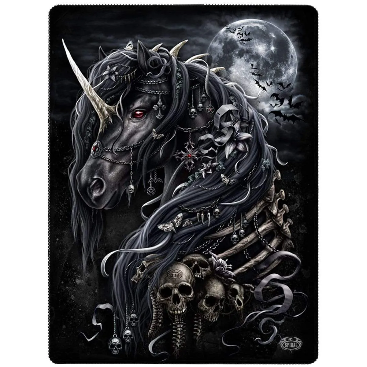 Dark Unicorn by Sarah Richter - Fleece Blanket with Double Sided Print