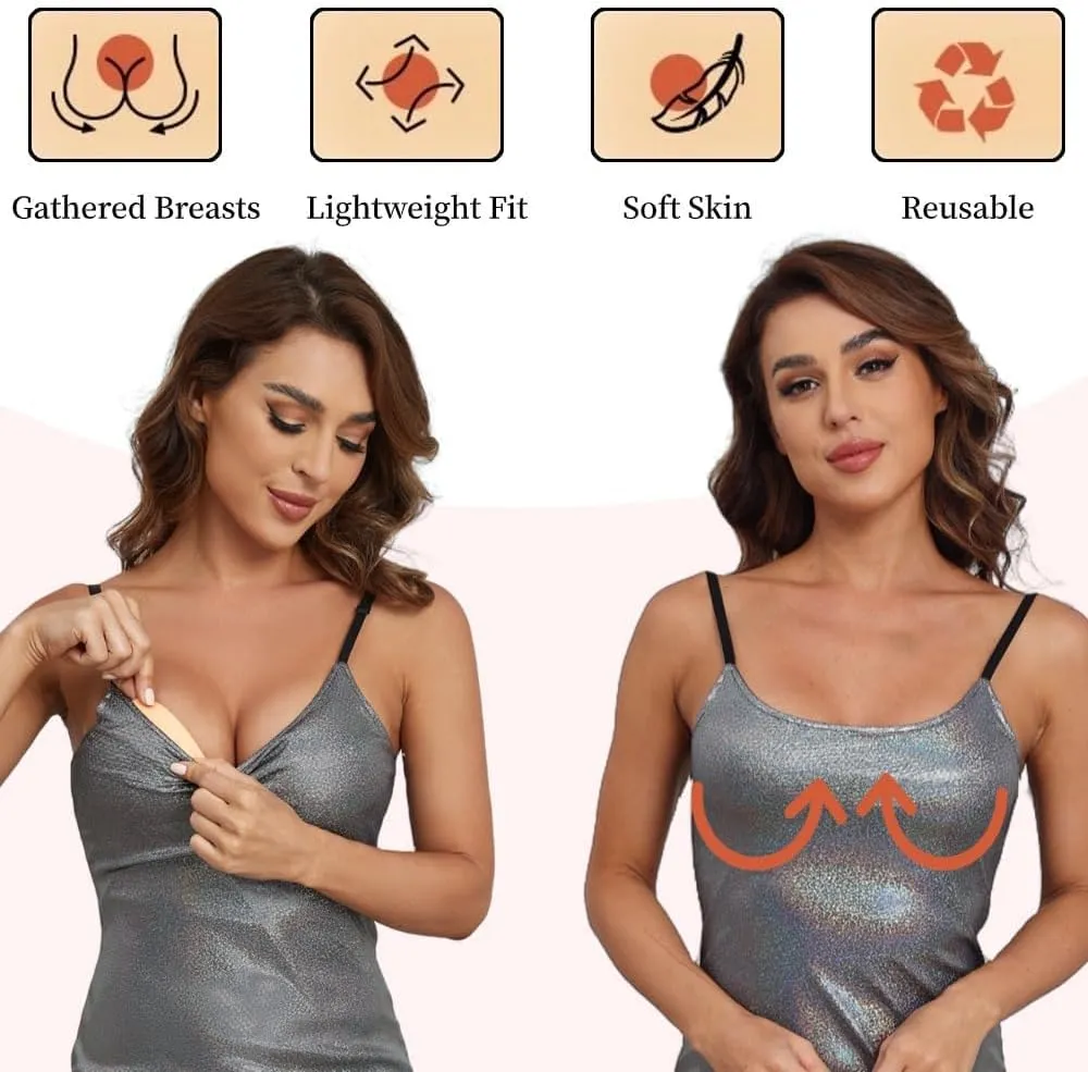 DEPOVOR Ultra Boost Inserts Double-Sided Adhesive Pads Sticky Bikini Padding Inserts for Sports Bra Swimsuit