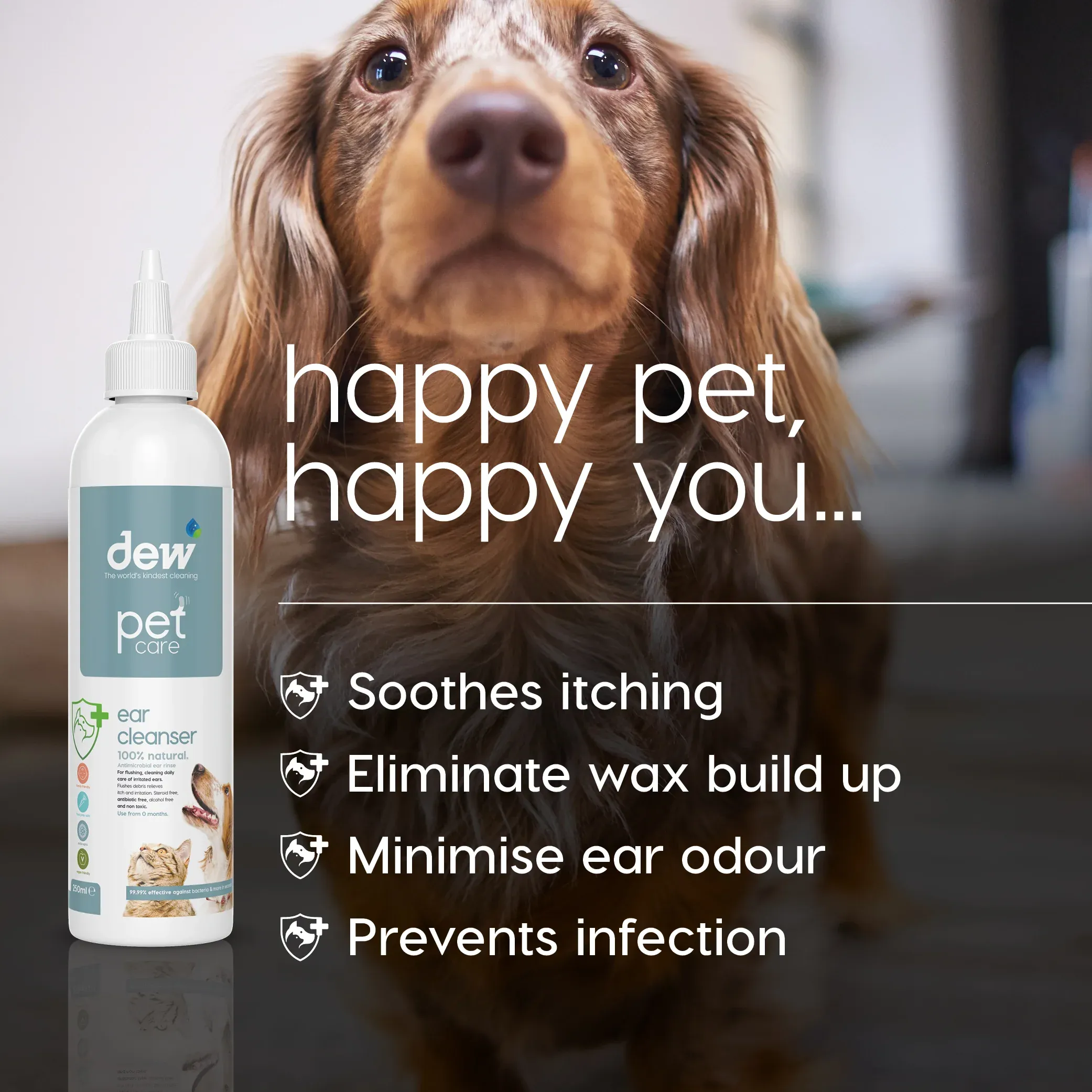Dew Pet Care Ear Cleanser 250ml #NDP-03-250