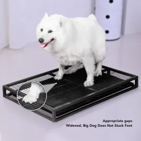 Dog Potty Tray, Detachable Washable Dog Potty Training Toilet Puppy Pee Pad Holder with Drawer Tray for Dogs Potty Training 24.4x16.9x3.1in (L)