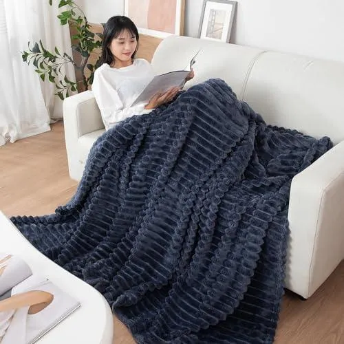 Fleece AC Blanket Queen, Dark Grey