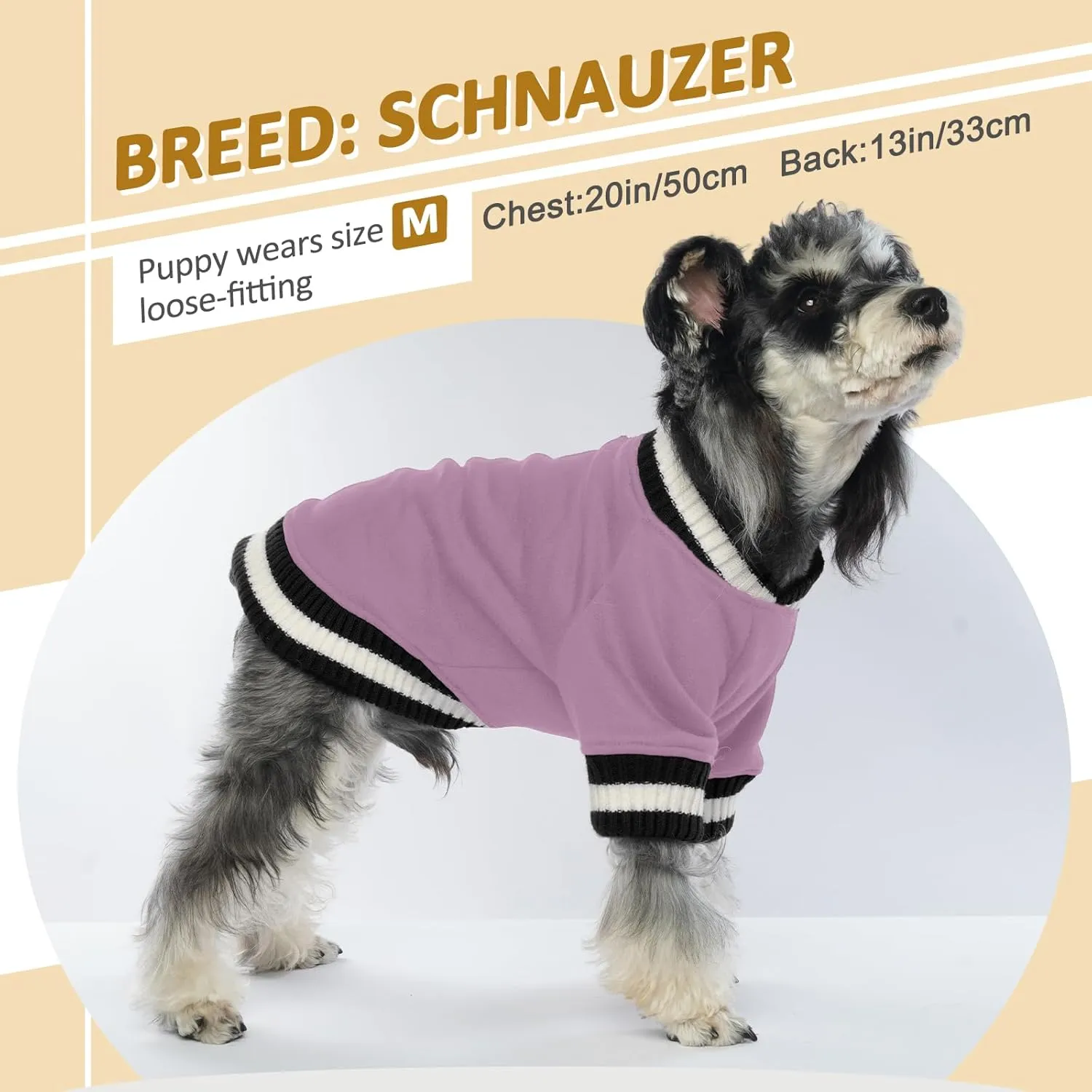 FUAMEY Dog Pullover SweatshirtDog Winter Sweaters Warm Clothes Vest Thick Puppy Soft Pet Fleece Sweater Cute Doggie Boy Girl Outfit for Small Medium Dogs Lavender XS, X-Small(chest:15.3in)