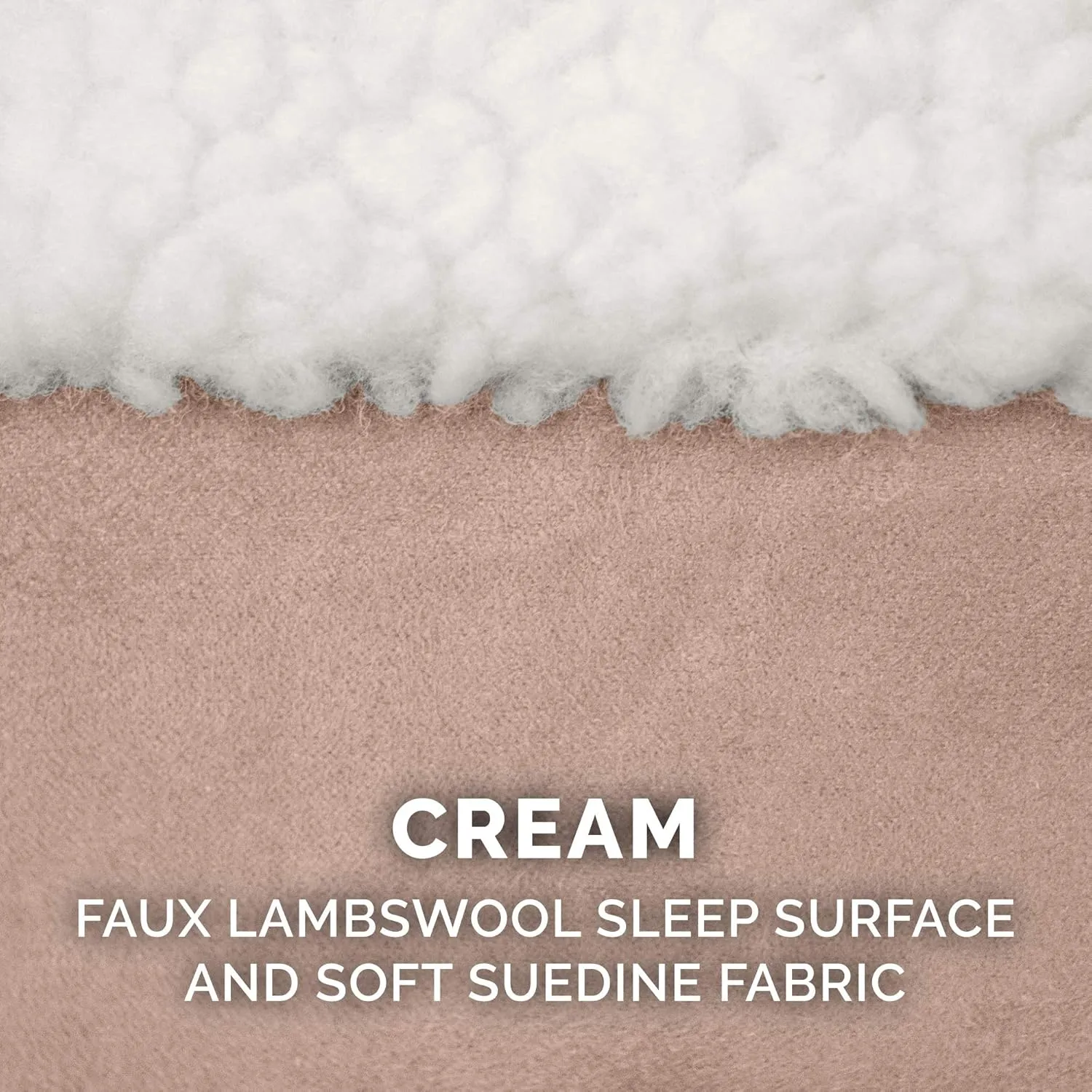 Furhaven 26" Round Cooling Gel Dog Bed for Medium/Small Dogs w/ Removable Washable Cover, For Dogs Up to 30 lbs - Sherpa & Suede Snuggery - Cream, 26-inch