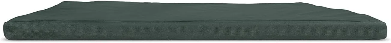 Furhaven Water-Resistant Dog Bed for Small Dogs w/ Removable Washable Cover, Perfect for Crates & Kennels, For Dogs Up to 25 lbs - Two-Tone Reversible Crate Pad - Green/Gray, Small