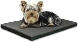 Furhaven Water-Resistant Dog Bed for Small Dogs w/ Removable Washable Cover, Perfect for Crates & Kennels, For Dogs Up to 25 lbs - Two-Tone Reversible Crate Pad - Green/Gray, Small