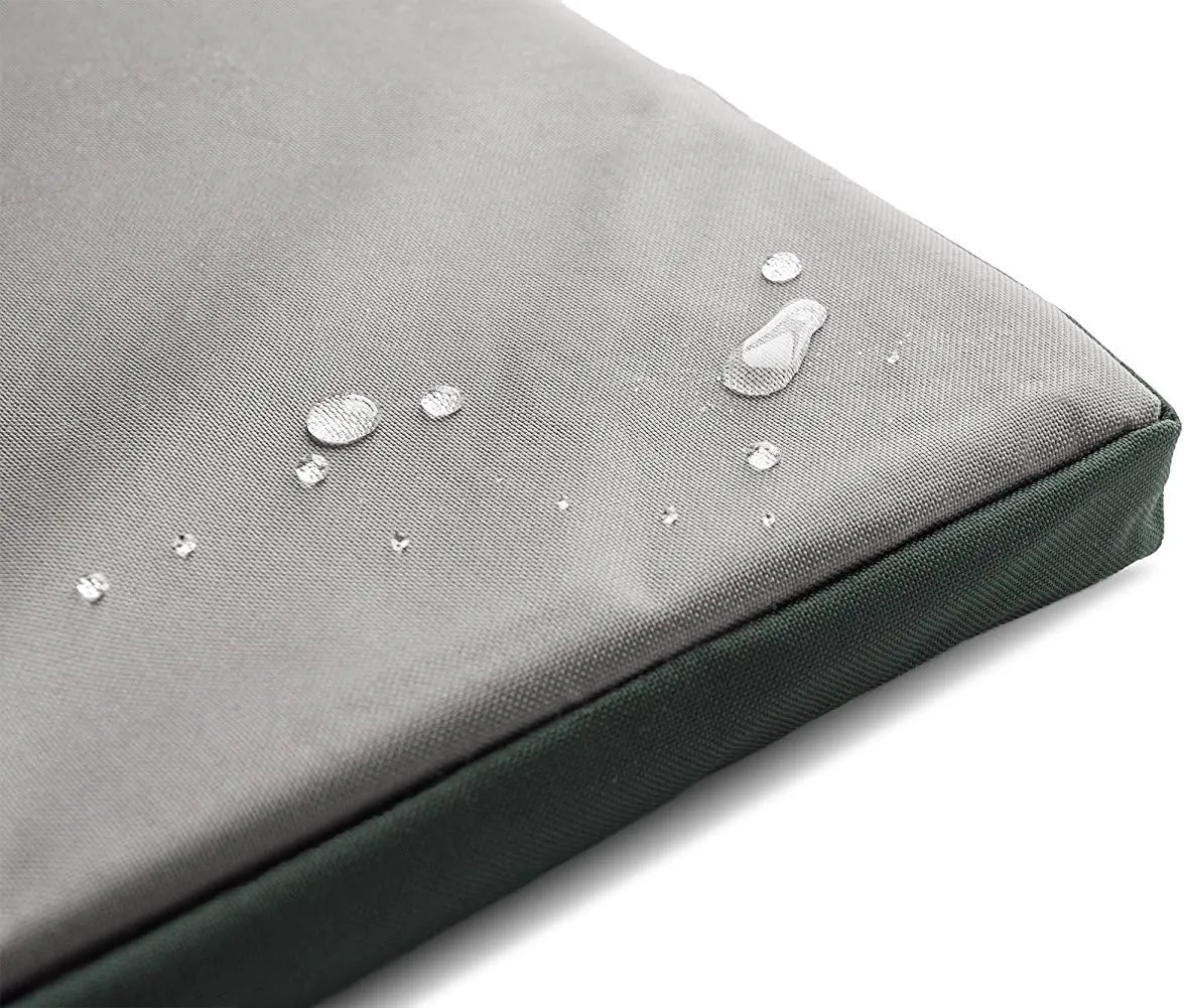Furhaven Water-Resistant Dog Bed for Small Dogs w/ Removable Washable Cover, Perfect for Crates & Kennels, For Dogs Up to 25 lbs - Two-Tone Reversible Crate Pad - Green/Gray, Small