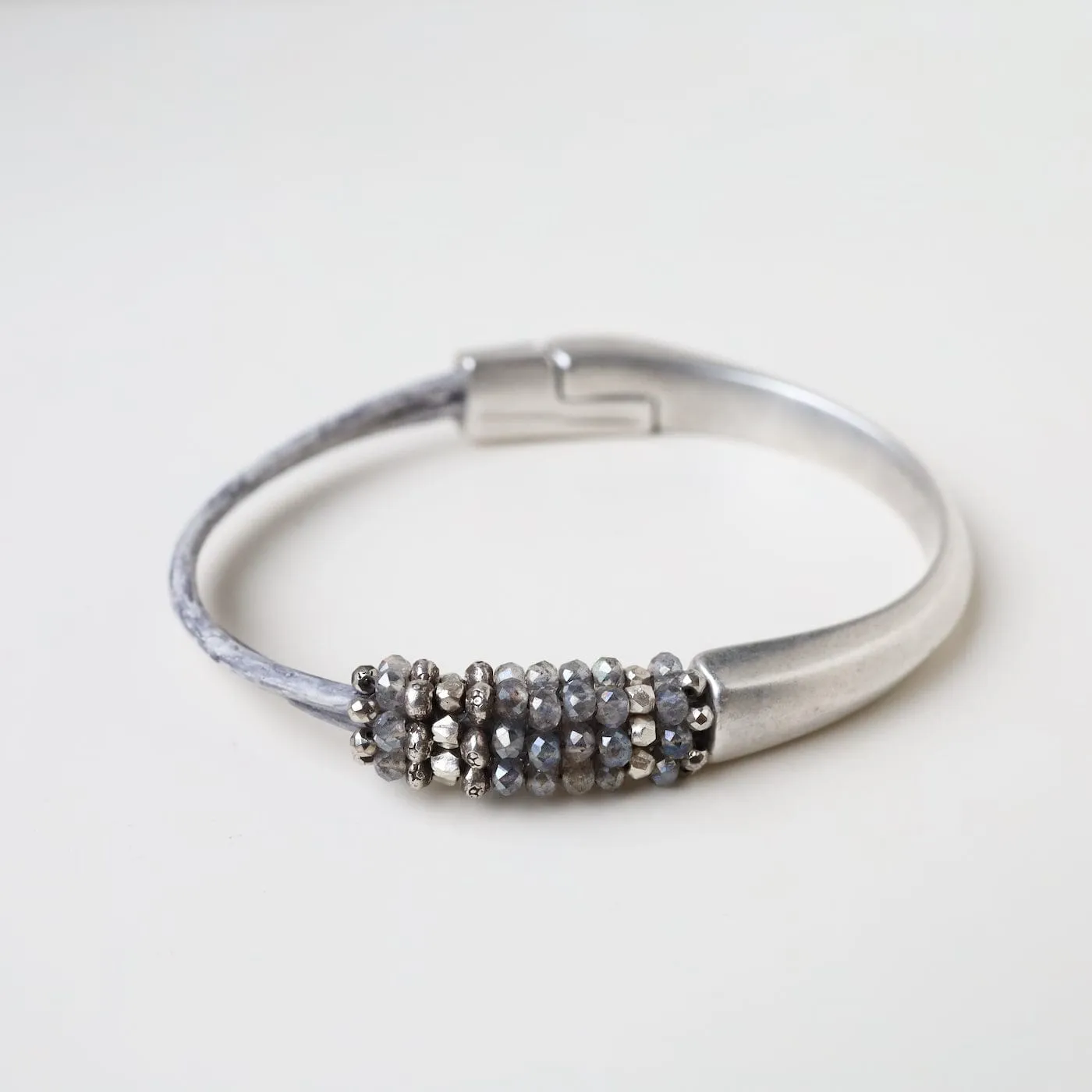 Hand Stitched Mix of Mystic Labradorite Bracelet