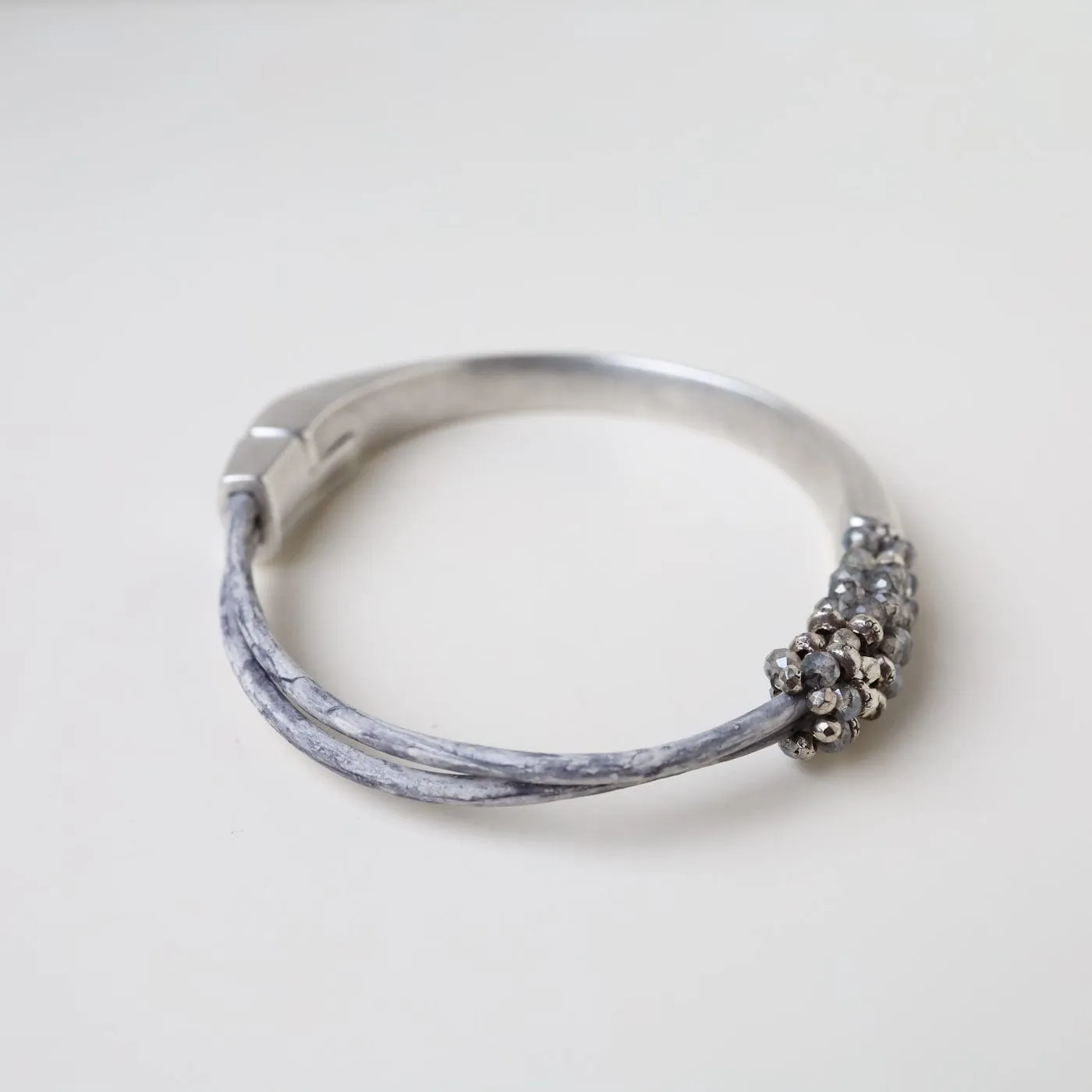 Hand Stitched Mix of Mystic Labradorite Bracelet