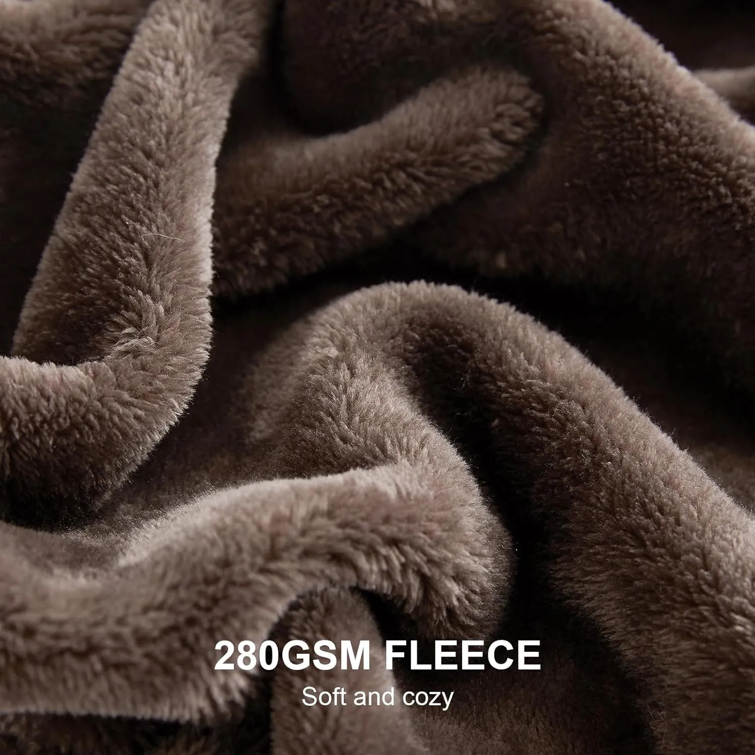 Hansleep Fleece Brown Throw Blanket, Super Soft Blanket Flannel Fuzzy Plush Cozy Blanket for All Seasons, Brown, Throw 50x60 Inches