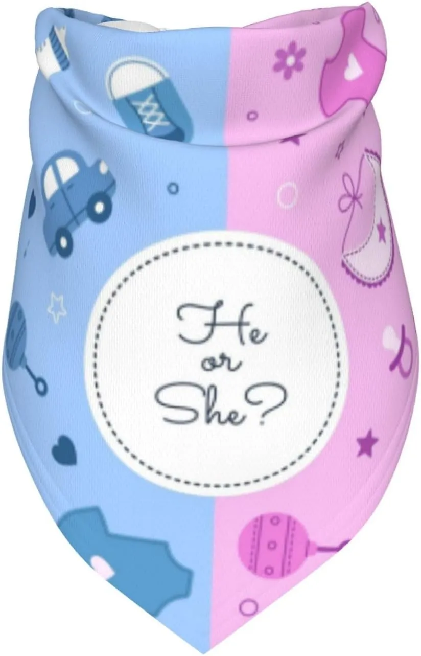 He Or She What Will It Be? Gender Reveal/Baby Announcement Dog Bandana,Pet Neckerchief for Pets Daily Wear Photo Prop Party Supplies (Cute Pink)