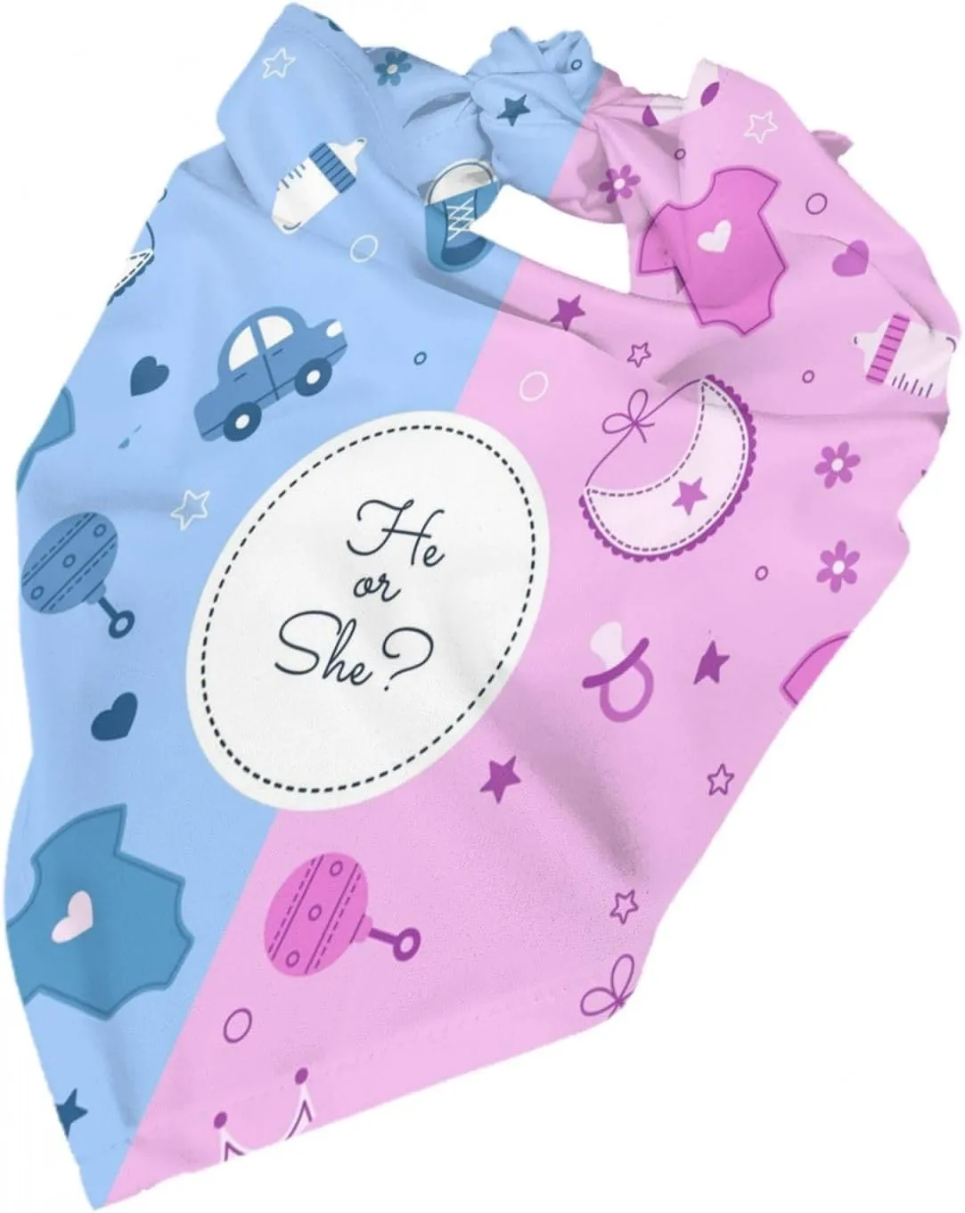 He Or She What Will It Be? Gender Reveal/Baby Announcement Dog Bandana,Pet Neckerchief for Pets Daily Wear Photo Prop Party Supplies (Cute Pink)
