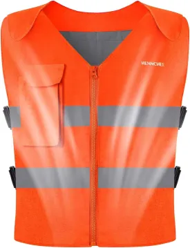 HENNCHEE Cooling Safety Vest for Men & Women, 12PCS Ice Packs, Body Cool Clothing for Hot Weather Outside Workers