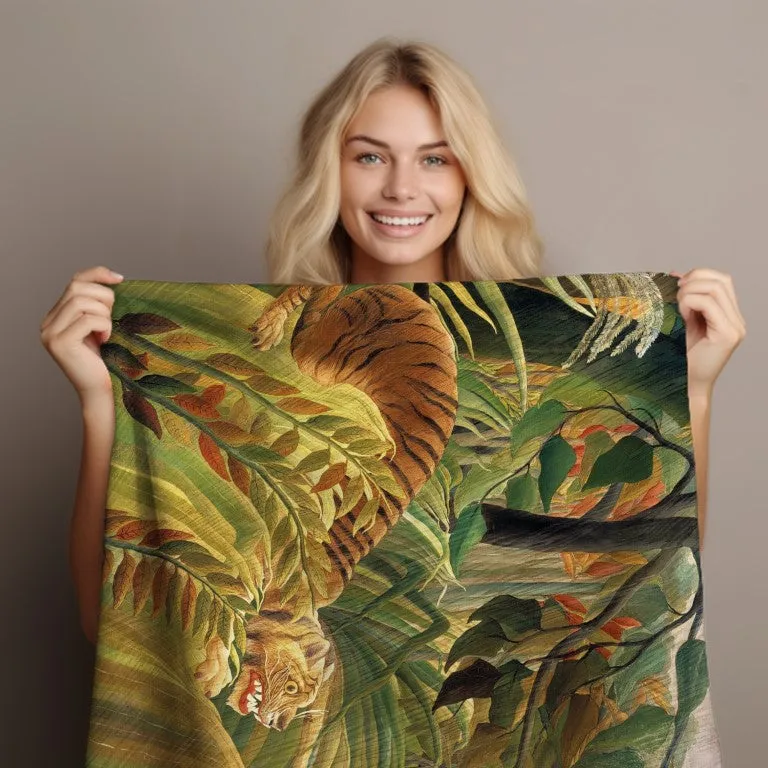 Henri Rousseau Tiger Velveteen Blanket
