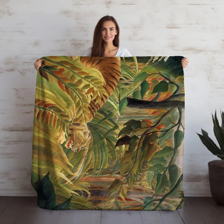 Henri Rousseau Tiger Velveteen Blanket