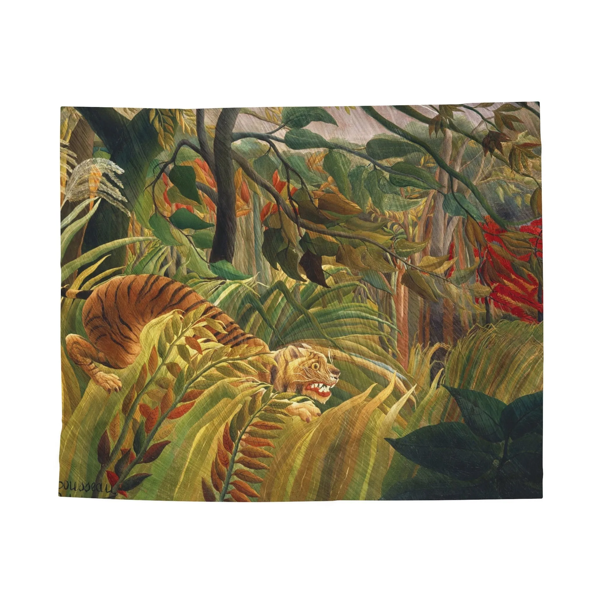Henri Rousseau Tiger Velveteen Blanket