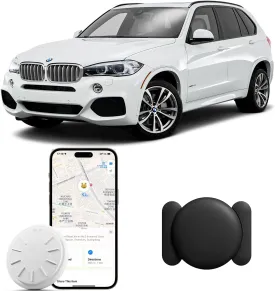 Hidden GPS Tracking Devices, 1PCS Real Time GPS Tracker for Vehicles Work with Find My (iOS Only), Car GPS Tracker with Magnetic Case, No Monthly Fee, No SIM Card Required, Black