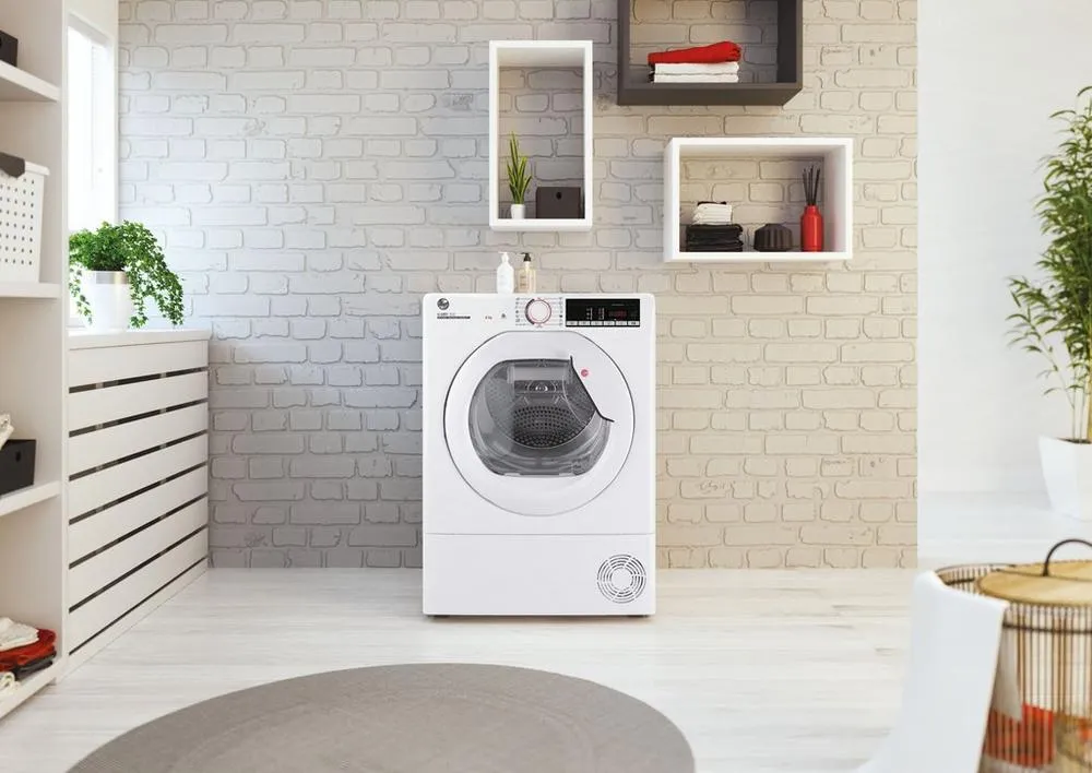 Hoover HLEH8A2TE Wifi Connected 8Kg Heat Pump Condenser Tumble Dryer - White - A   Rated